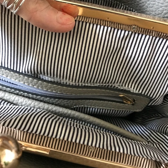 Pebble Gray Leather Satchel - Picture 5 of 8